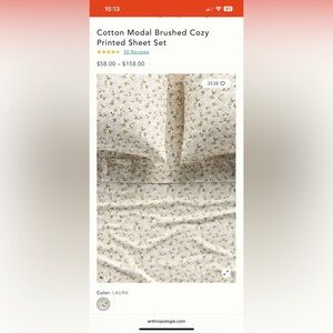 Anthro Floral Printed Sheet Set